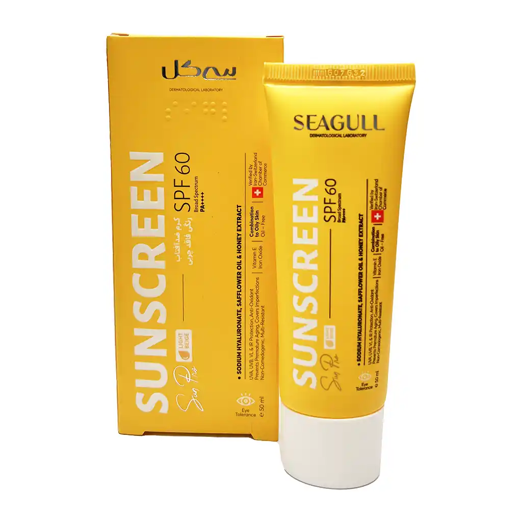 کرم ضد آفتاب رنگی فاقد چربی SPF60 سی گل