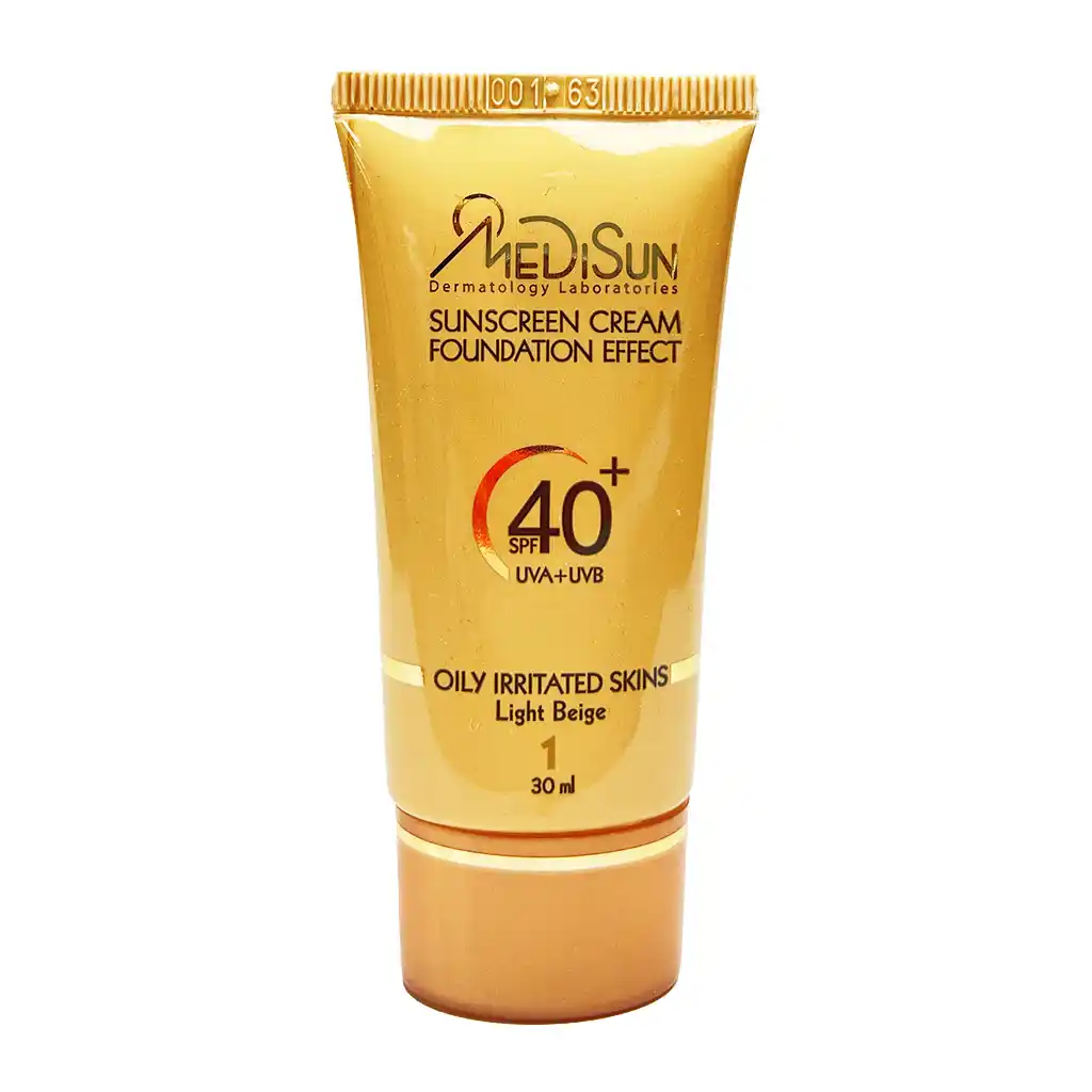 کرم ضد آفتاب مدیسان با پوشش کرم پودری با SPF40